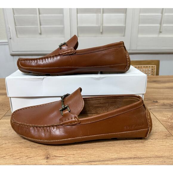 Cole Haan Men\'s Wyatt Bit Driver Loafers Chestnut British Tan Leather Size 9 NIB main image 16
